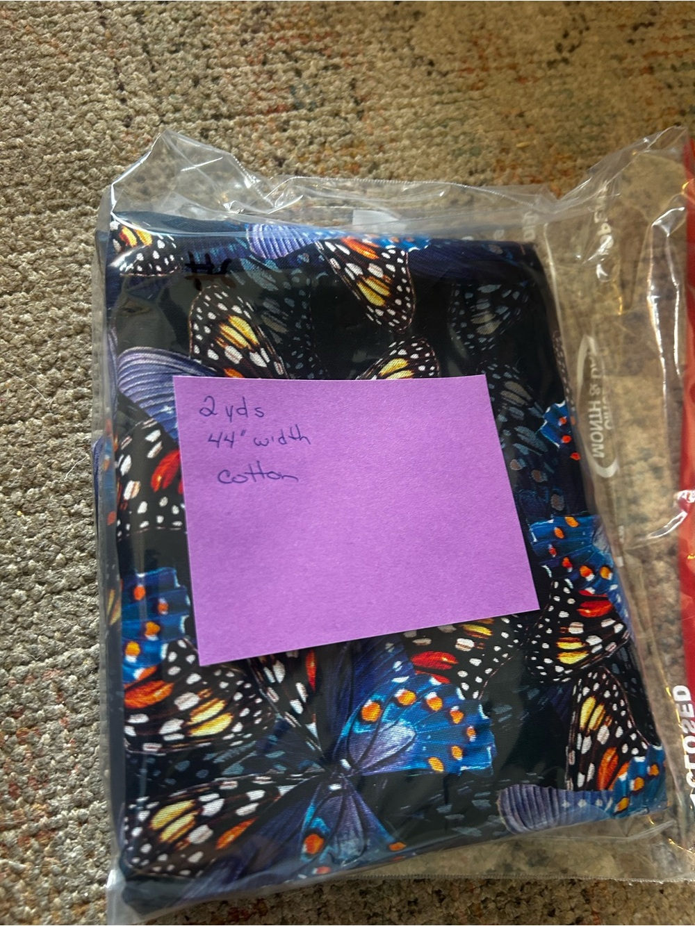 Refresh Butterfly Calendar Fabric - Black, Blue & Orange